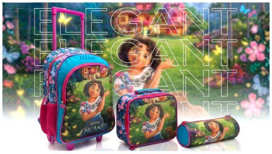 صورة  إليجانت ( Elegant Bag ) طقم شنطة مدرسية بالتروللي ( 3 قطع ) - (Encanto) - مقاس 17 