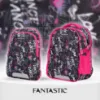 صورة شنطة مدرسية للبنات 2 في 1 قابلة للفصل من Fantastic - تصميم "DANCE & LOVE" الوردي والأسود الجذاب