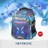 صورة حقيبة ظهر مدرسية للبنات من Fantastic - مقاس 18 تصميم الفراشة المضيئة مع عبارة ملهمة